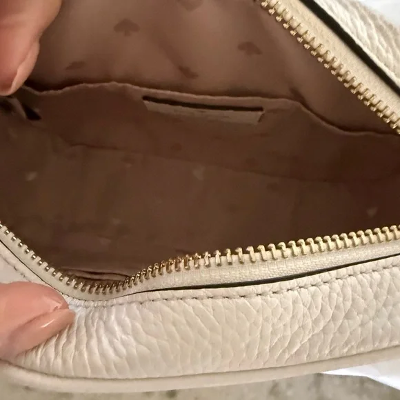 kate spade White Pebbled Leather Camera Crossbody with Gold Hardware - Picture 6 of 9